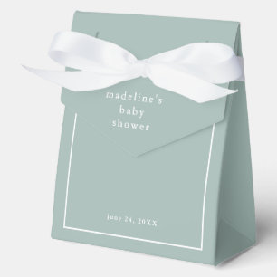 Simple Sage Green Gender Neutral Baby Shower Favor Boxes