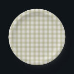 Simple Sage Green Gingham Paper Plates<br><div class="desc">Simple Sage Green Gingham Paper Plates</div>