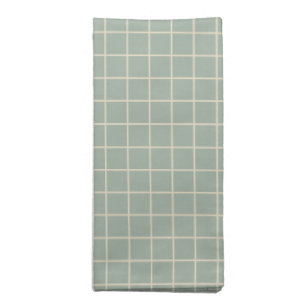 Simple Sage Green Grid Lines Graph Pattern  Cloth Napkin