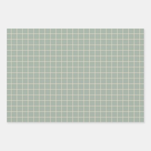 Simple Sage Green Grid Lines Graph Pattern Wrapping Paper Sheets | Zazzle