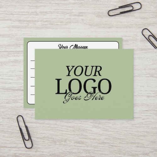 Simple Sage Green Logo With Lines Business Card