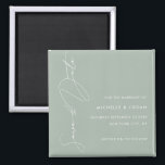 Simple Sage Green Modern Handwritten Script Magnet<br><div class="desc">Create your own simple and modern wedding save the date magnet with modern handwritten script typography and sage green color design.</div>