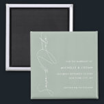 Simple Sage Green Modern Handwritten Script Magnet<br><div class="desc">Create your own simple and modern wedding save the date magnet with modern handwritten script typography and sage green color design.</div>