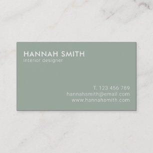 Simple Sage Green Modern Minimalist Business Card