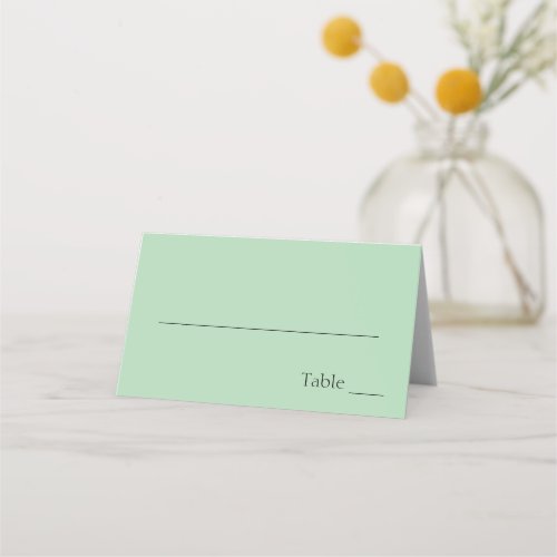 Simple Sage Green Monogram Folded Wedding Place Card
