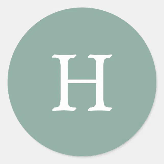 Simple Sage Green Monogram Wedding Classic Round Sticker | Zazzle