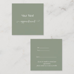 Simple Sage Green Next Appointment Spa Salon Card 