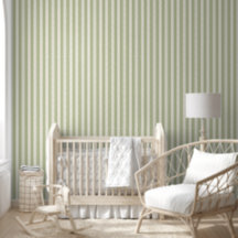 Simple Sage Green Nursery Striped Pattern