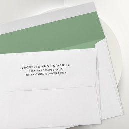Simple Sage Green Return Address Lined Envelope