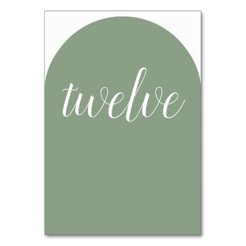 Simple Sage Green Rounded Table Number