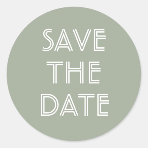 Simple Sage Green Save The Date Sticker