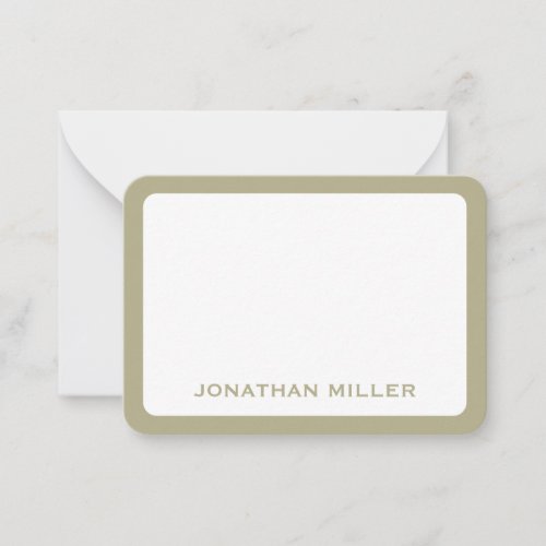 Simple Sage Green Typographic Name Rounded Corners Note Card