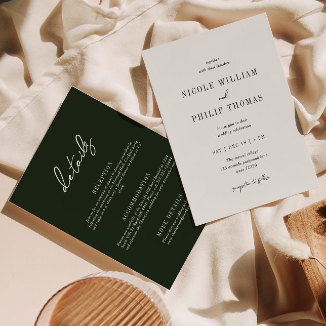Simple Sage Green Typography Script Wedding Invitation (Creator Uploaded)