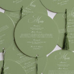 Simple Sage Green Wedding Menu Circle Card<br><div class="desc">This Personalized Simple Sage Green Wedding Menu Circle Card adds elegance to your special day. Perfect for modern celebrations, this design complements wedding menu, wedding menu ideas, wedding menu cards, and wedding menus. The soft green palette pairs beautifully with sage green wedding, green wedding theme, green wedding, sage green wedding...</div>