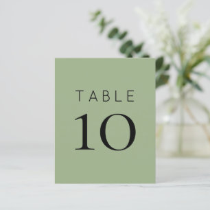 Simple Sage Green Wedding Table Number