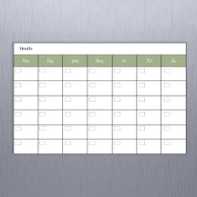 Simple Sage Monthly Calendar