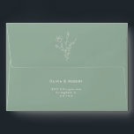 Simple Sage Rustic Floral Wedding Envelope<br><div class="desc">This minimalist wedding envelope features delicate bohemian poppy elements that will be great for Boho and Rustic style wedding. Just add your names and return address on the back of the envelope. You can also change text and floral element's colors,  as well as the color of the envelope.</div>