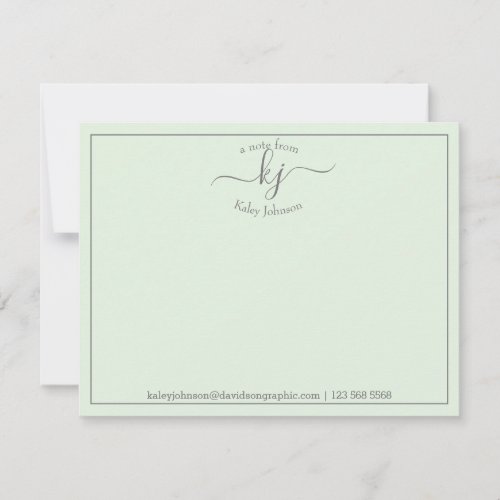 Simple Sage Script From The Desk Of Note Card