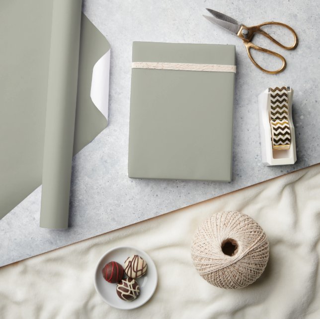 Simple Sage Solid Green Color Wrapping Paper (Crafts)