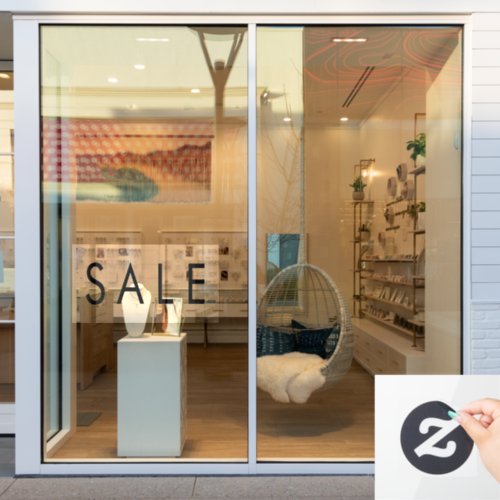 Simple SALE Black Retail Store Sale Advert  Window Cling