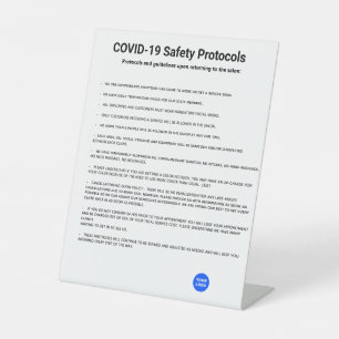 Simple Salon COVID19 Safety Protocol Guidelines Pedestal Sign