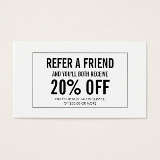 Simple Salon Customer Referral Card