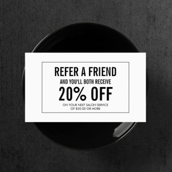 Simple Salon Customer Referral Card by 1201am at Zazzle