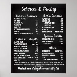 Simple Salon Menu Poster