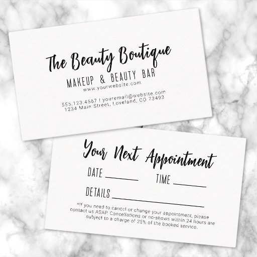 Customizable Simple Salon Next Appointment Business Card