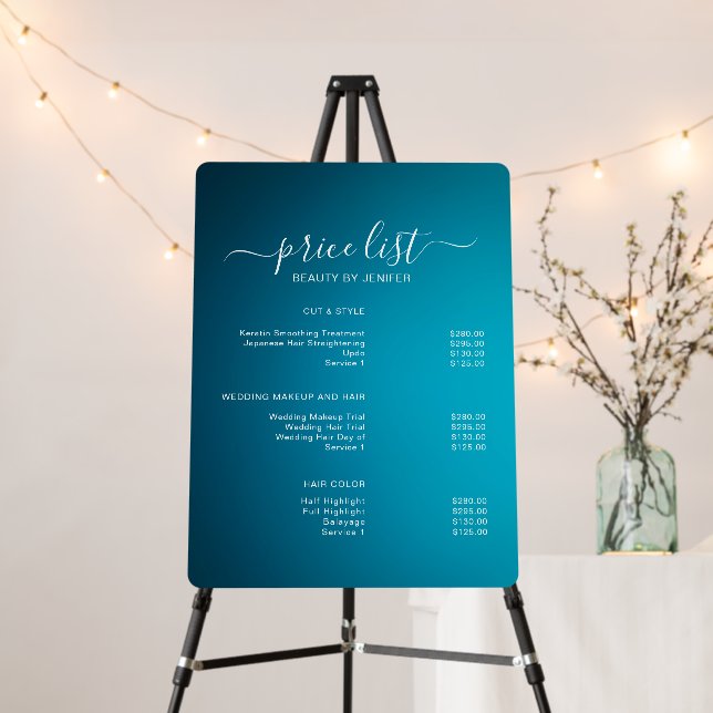 Simple Salon price list Foam Board (In Situ (Stand))