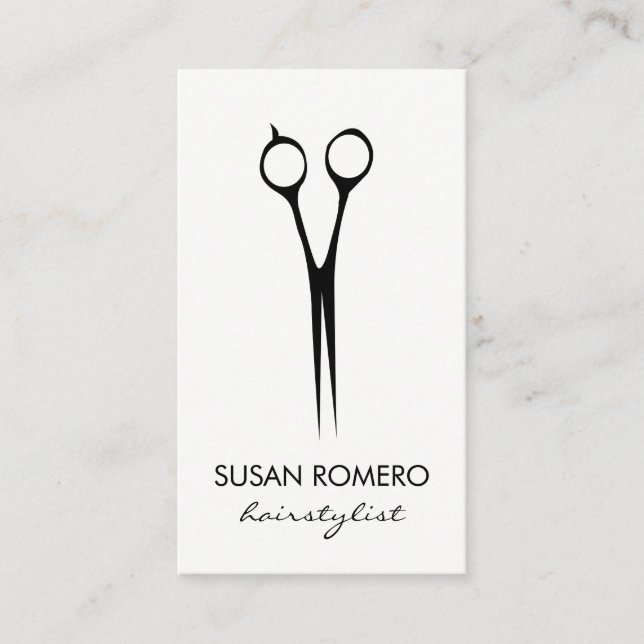 Simple Salon Shears Business Card (Front)