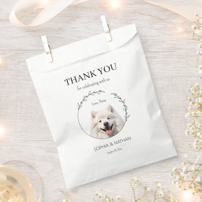 Simple Samoyed Dog Wedding Thank You Favor Bag (Clipped)