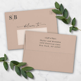 A2 Invitation Envelopes: Peel & Seal, Light Brown Taupe Metallic