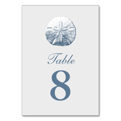 Simple Sand Dollar Silver Table Numbers