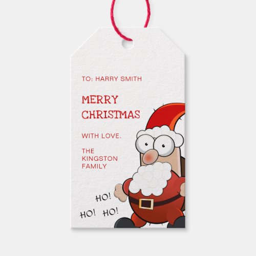 Simple Santa Claus Red Merry Christmas Holiday Gift Tags