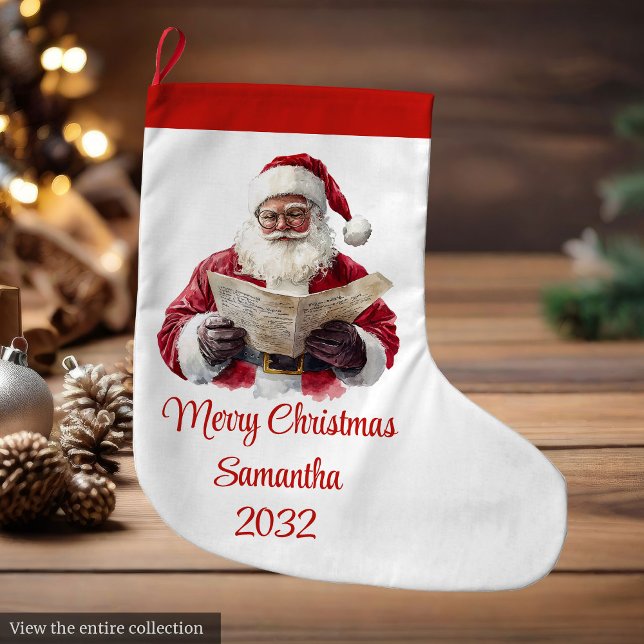 Simple Santa Claus Stylish Modern Holiday Stocking (Simple Santa Claus Stylish Modern Holiday Stocking)