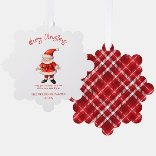 Simple Santa Clause Christmas  Ornament Card