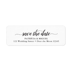 Simple Save Date Chic Script Modern Calligraphy Label