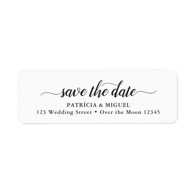 Simple Save Date Chic Script Modern Calligraphy Label (Front)