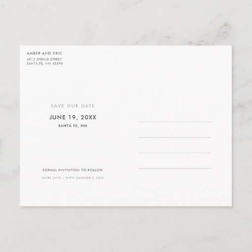 Simple Save the Date Announcement Postcard | Zazzle