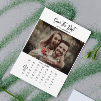 Simple Save The Date Calendar QR Code Wedding