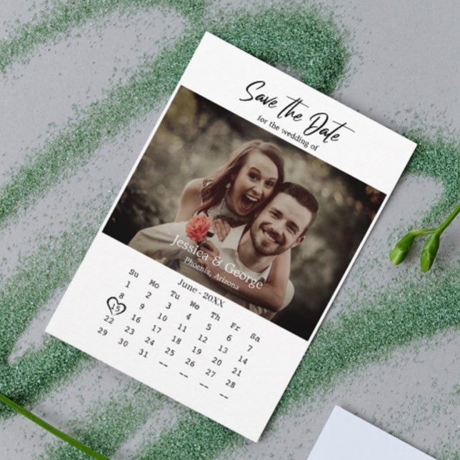 Simple Save The Date Calendar QR Code Wedding Announcement (Simplify your RSVP with our QR code save-the-date, adding an unforgettable touch to your special day)