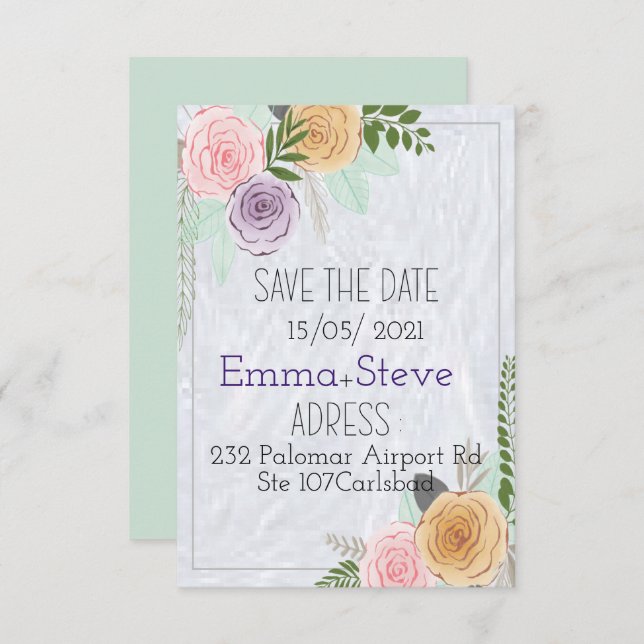 Simple Save the Date Cards, Save the Date Wedding Announcement (Front/Back)