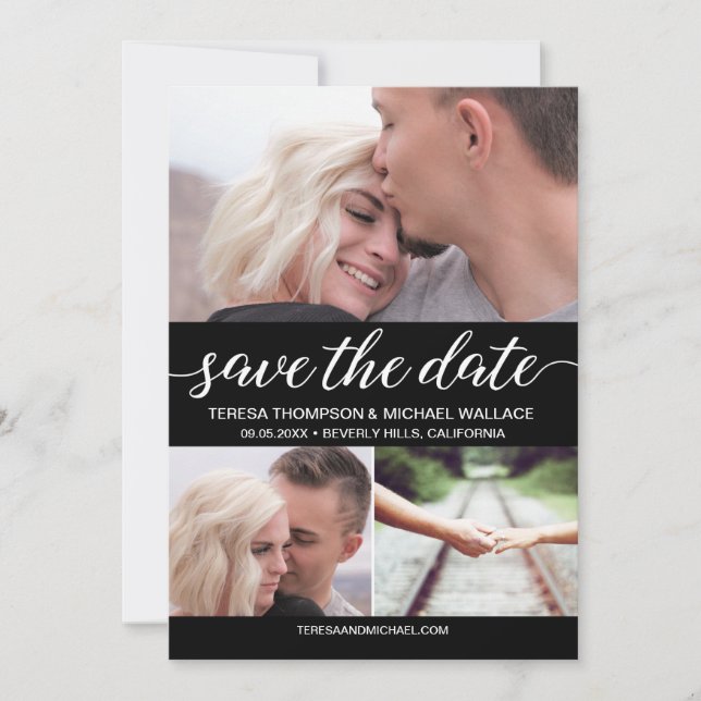 Simple Save the Date Custom Engagement Photos (Front)