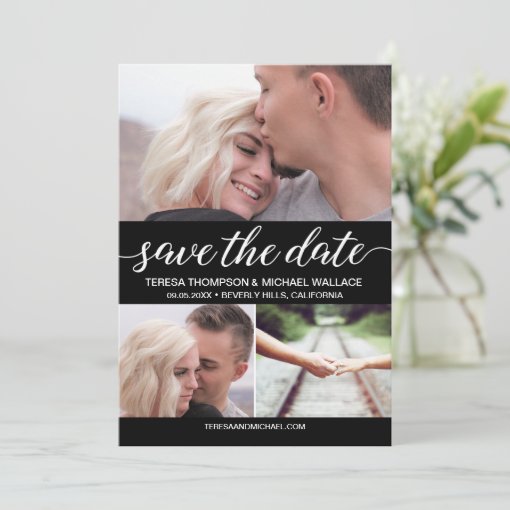 Simple Save the Date Custom Engagement Photos | Zazzle