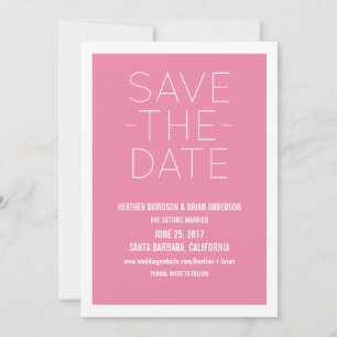 Simple Save the Date Invite, Pink Invitation