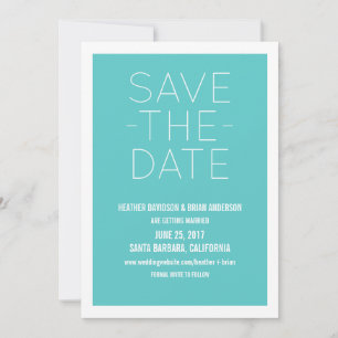 Simple Save the Date Invite, Turquoise Invitation