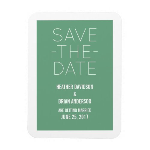 Simple Save the Date Magnet Green Magnet