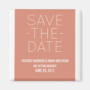 Simple Save the Date Magnet, Orange Magnet