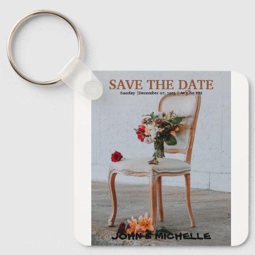 Simple Save the Date Magnetic Card  Keychain